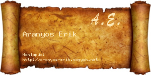 Aranyos Erik névjegykártya