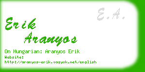 erik aranyos business card